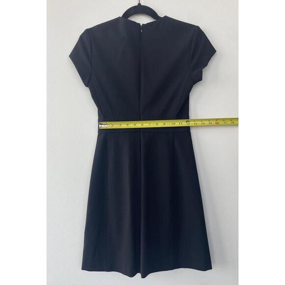 Theory Black Cap Sleeve A-Line Dress – Size 0 – Rayon Blend Workwear - Picture 4 of 7
